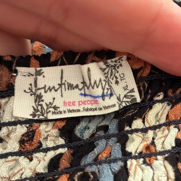 🆕Free People All I Wanted Maxi Slip Dress Black Combo Straps Slit XL🆕 - Picture 14 of 16